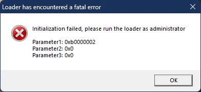A sanitized Violet fatal-error dialog asking for administrator privileges